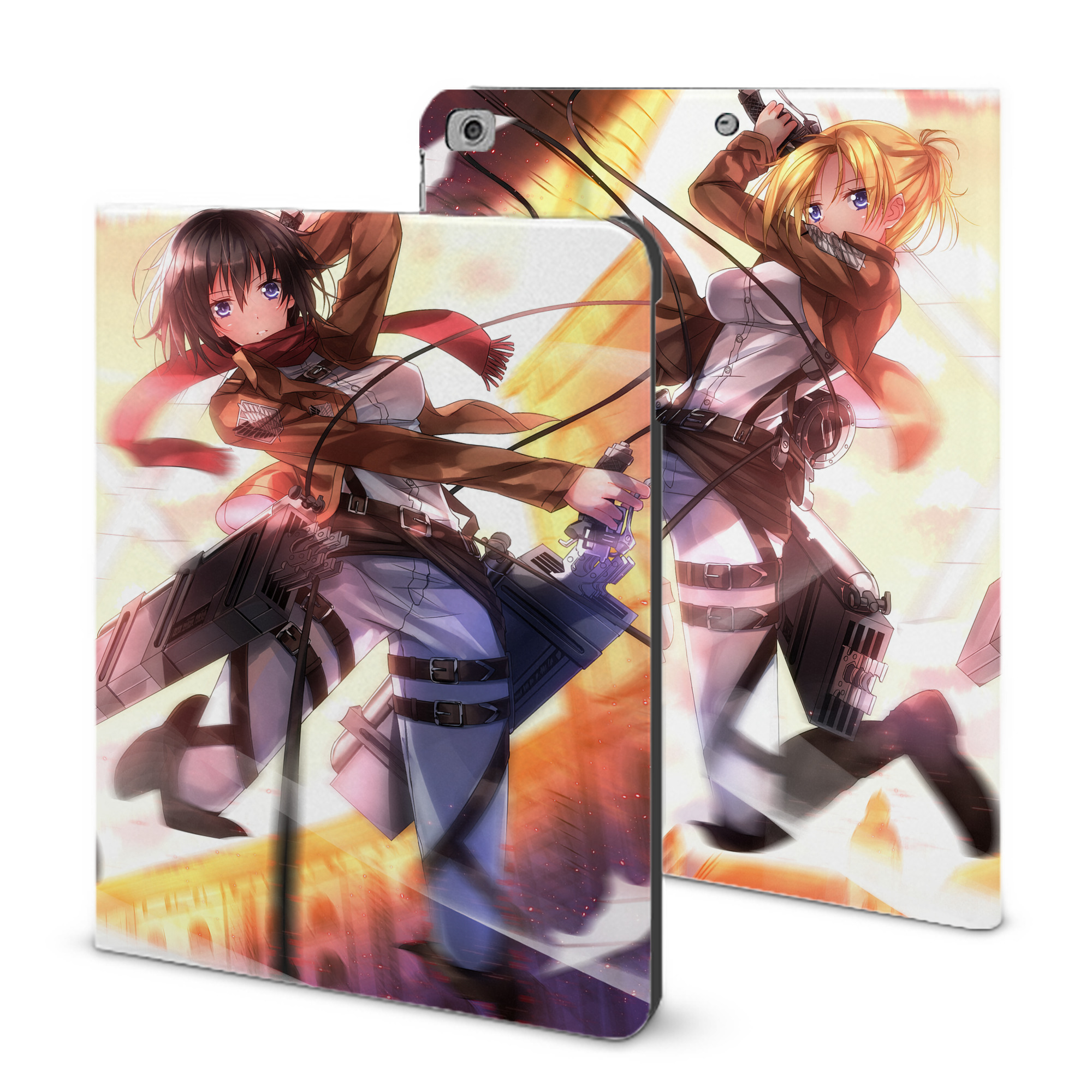 （画像用） 進撃の巨人 Attack on Titan IPad ケース ブック型 PUレザー TPU 耐衝撃 軽量 薄型 ペン収納なし 全面保護 IPad 各モデル対応